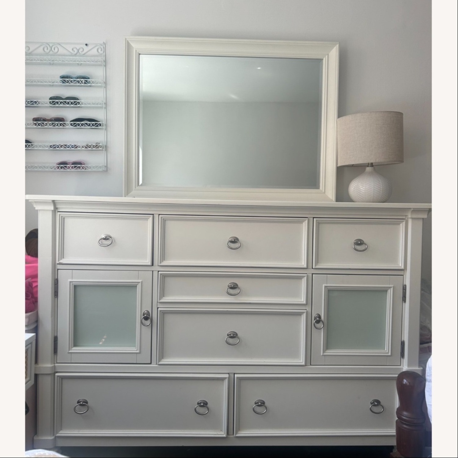 Large White Dresser with Vanity - image-2