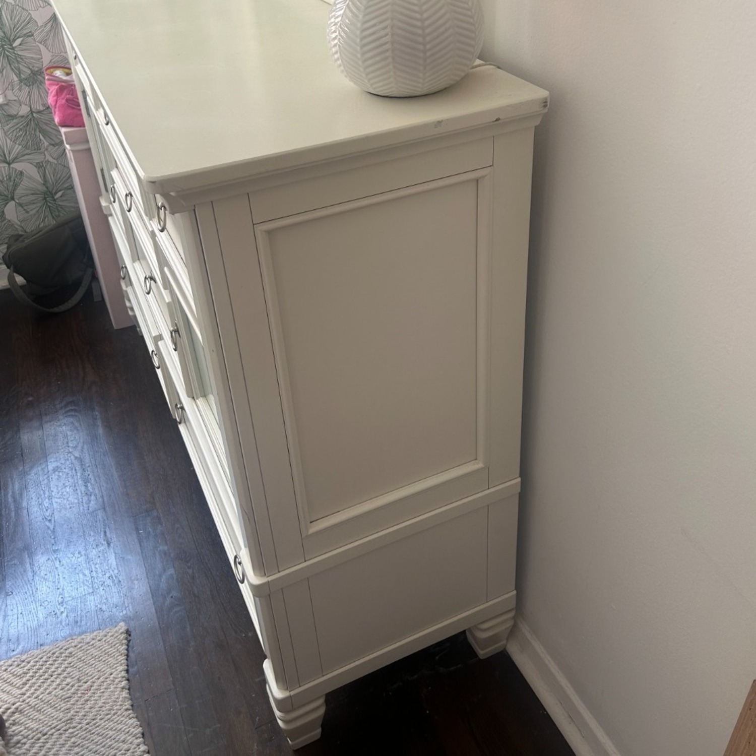Large White Dresser with Vanity - image-1