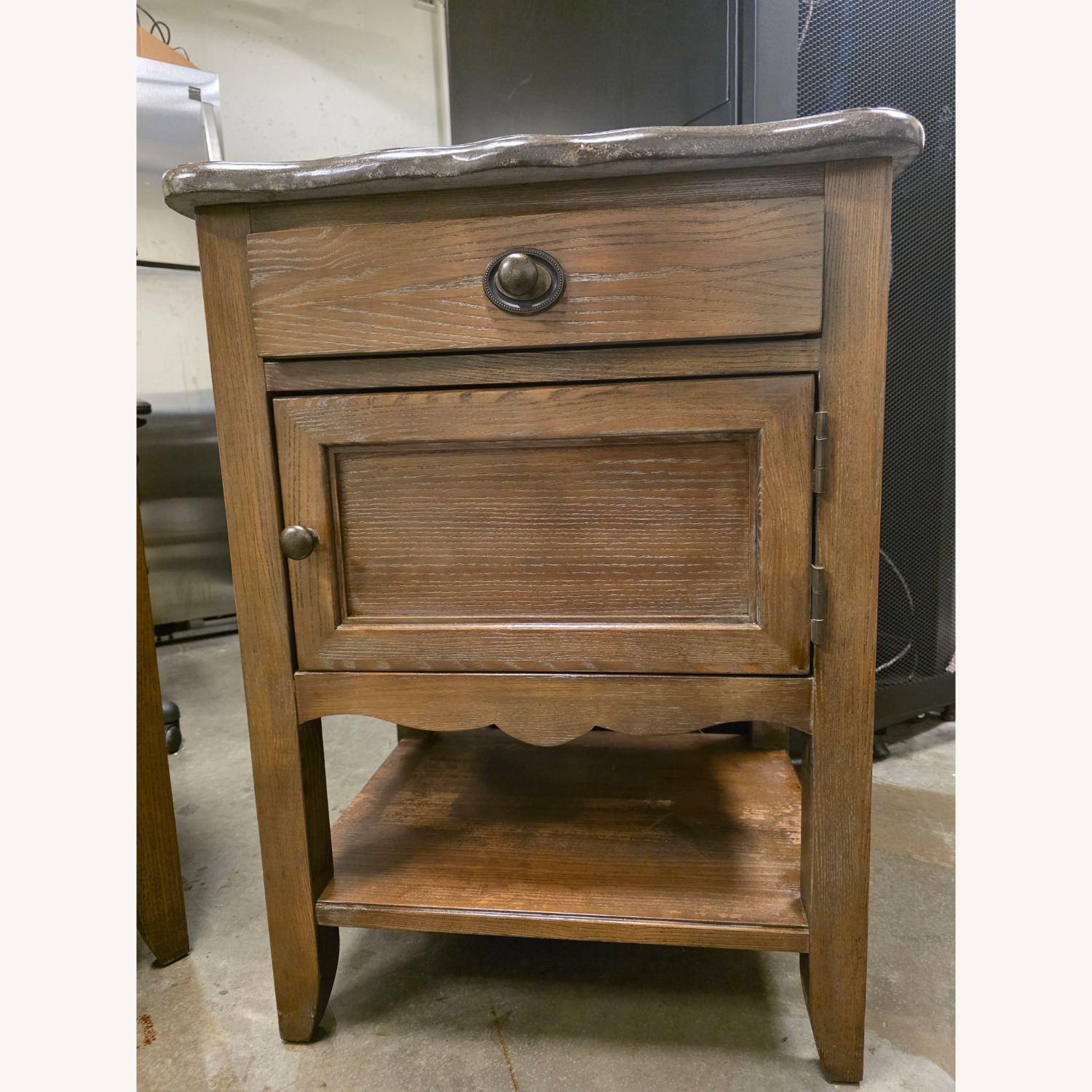 Arhaus Wooden Nightstand with Stone Top - image-1