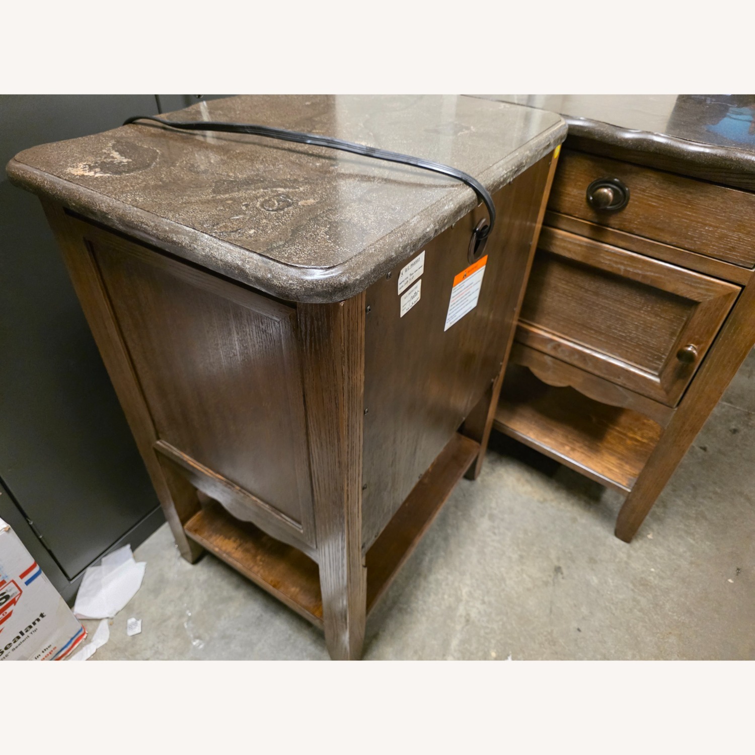 Arhaus Wooden Nightstand with Stone Top - image-5
