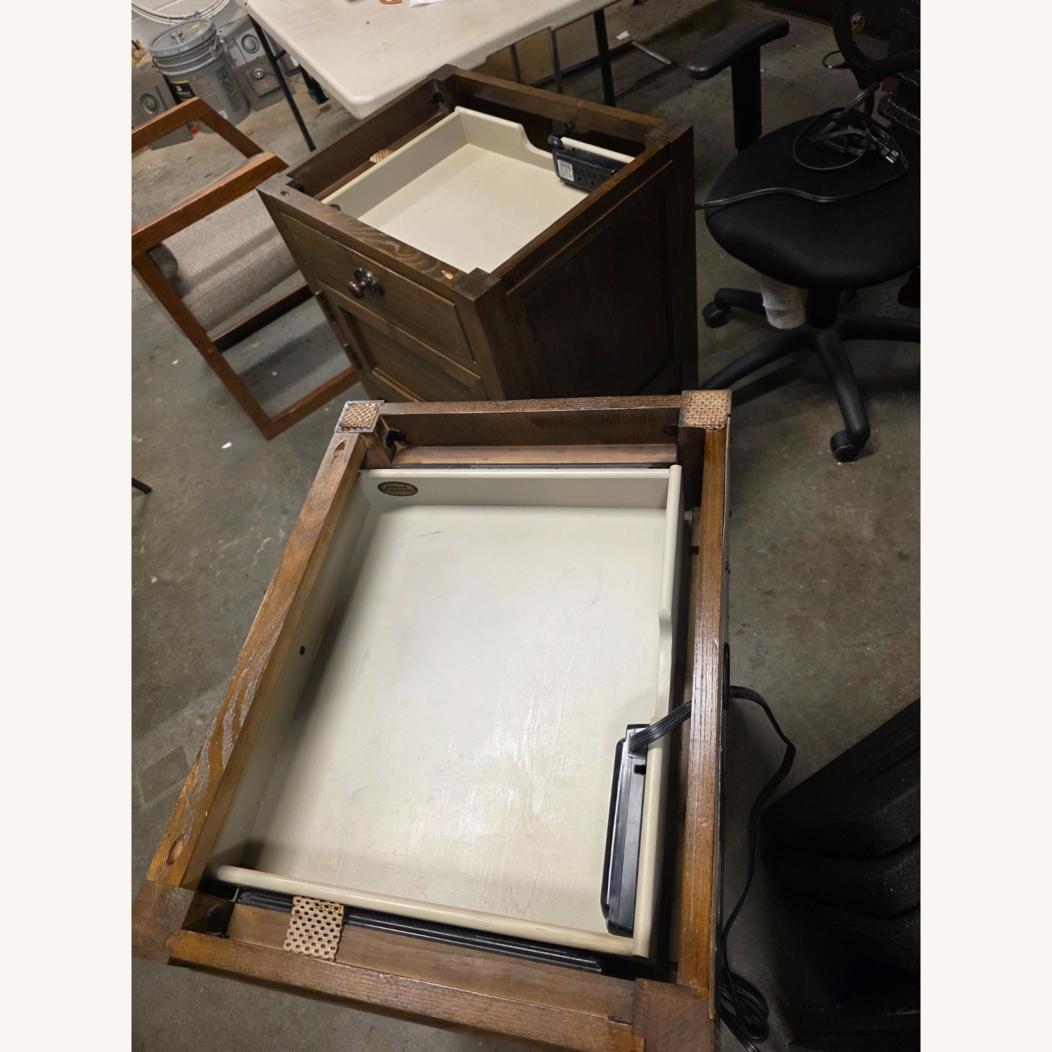 Arhaus Wooden Nightstand with Stone Top - image-3