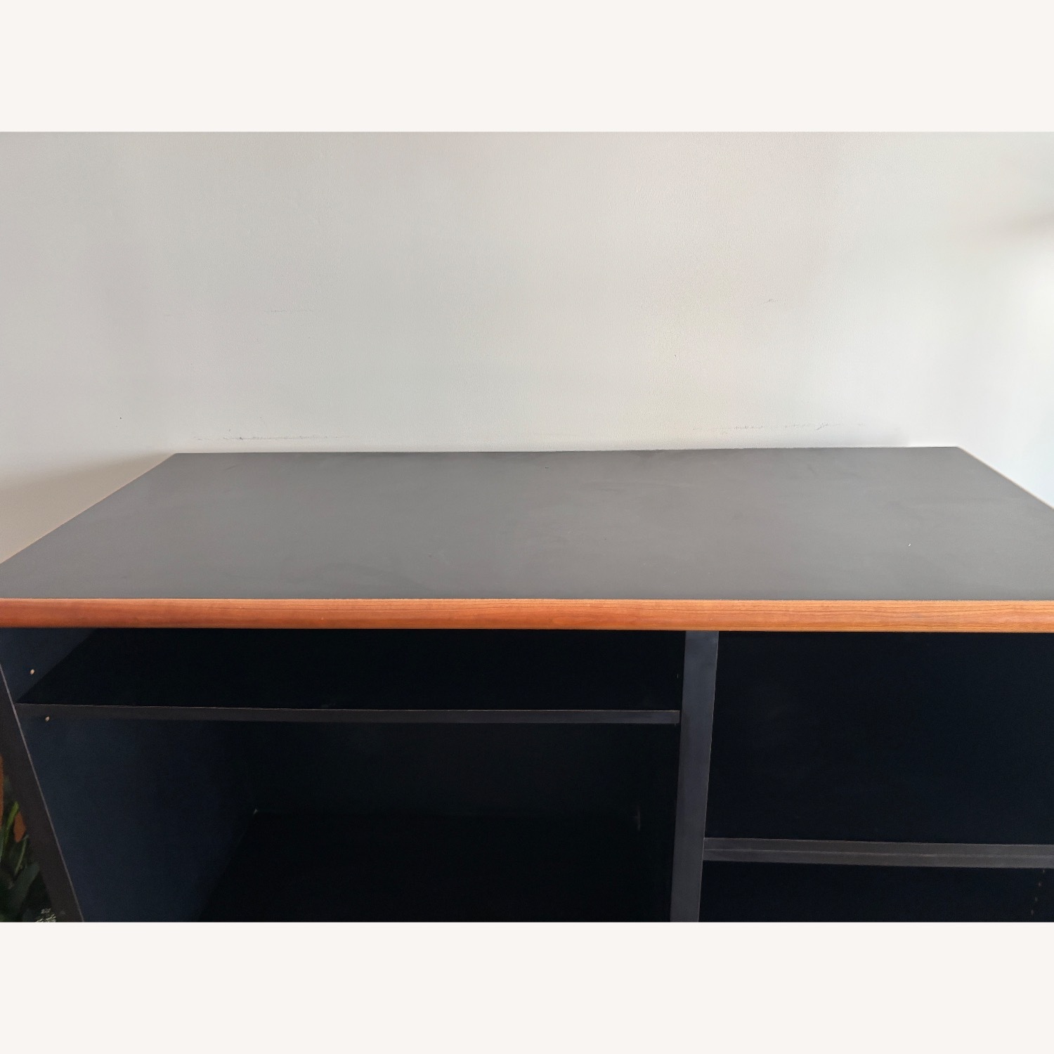 Black Media Console with Wood Accent - image-3