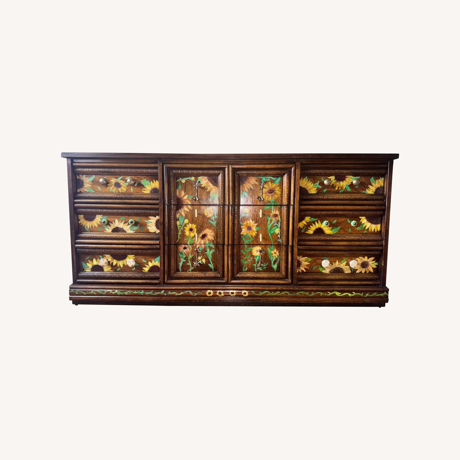 Wooden Sunflower Dresser - image-0