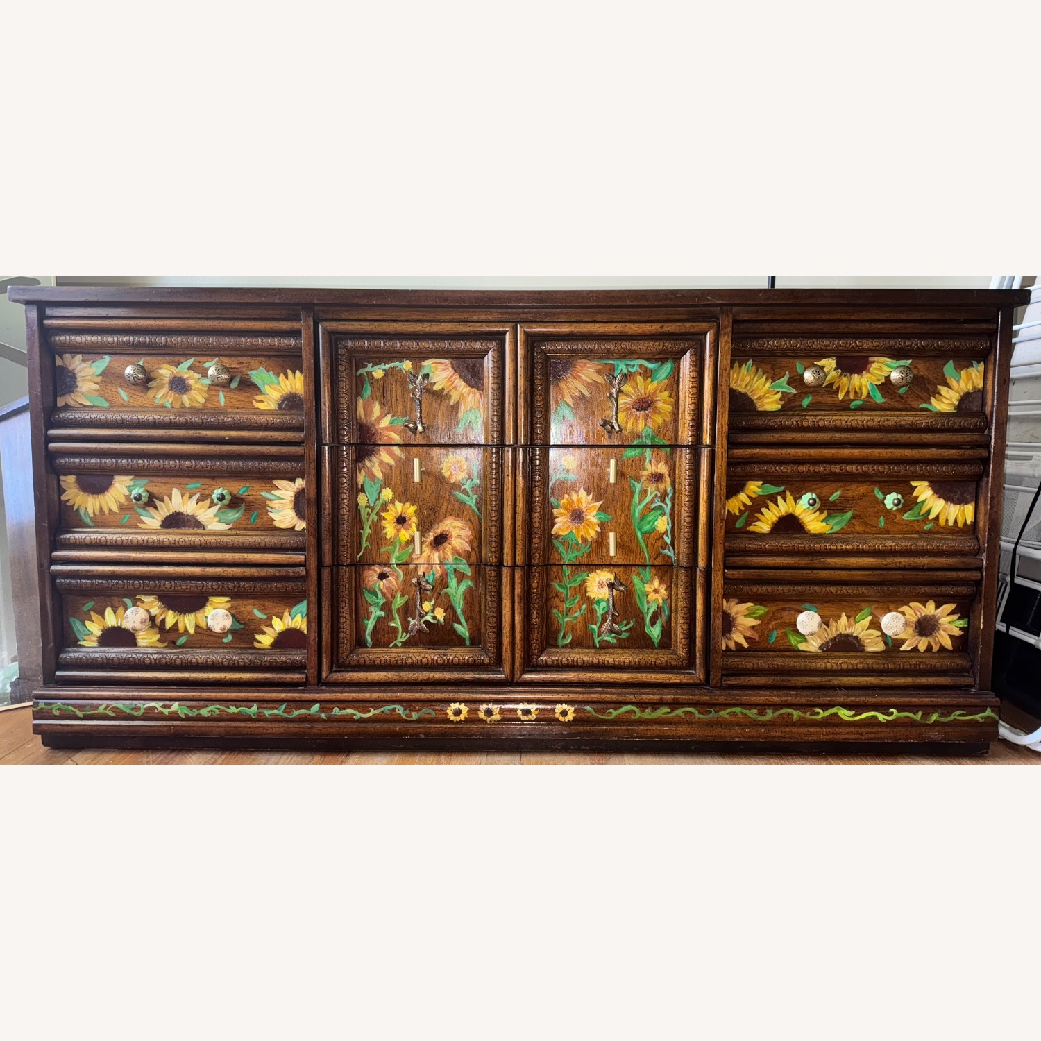 Wooden Sunflower Dresser - image-1