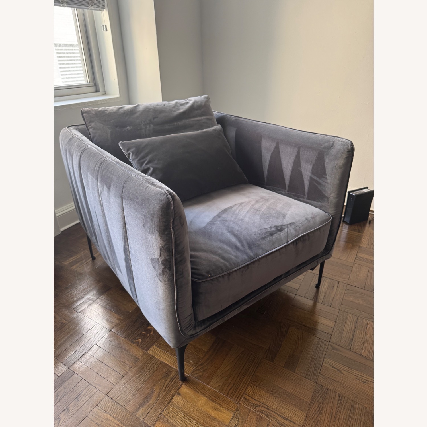 AllModern Rae Velvet Arm Chair - image-1