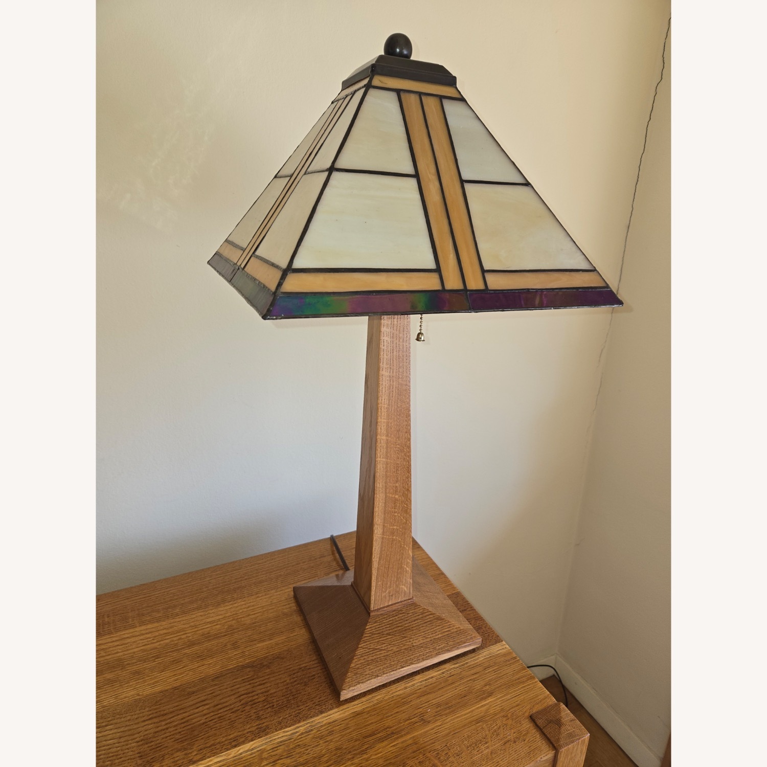Stickley Table Lamp with Art Glass Shade - image-3