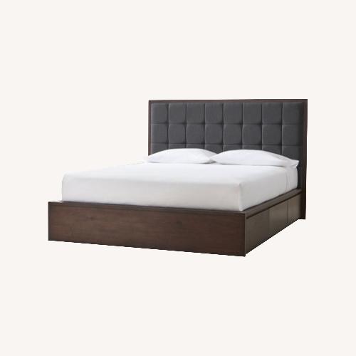 Used Crate and Barrel Hayden Smoke Queen Storage Bed for sale on AptDeco