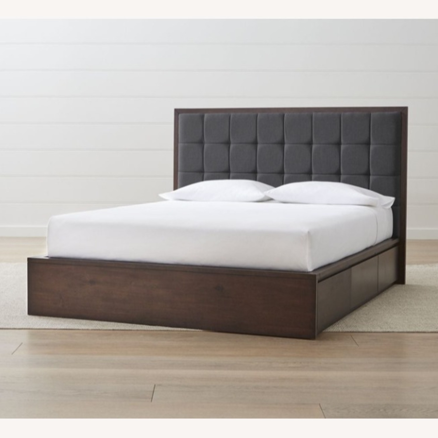 Crate and Barrel Hayden Smoke Queen Storage Bed - image-1
