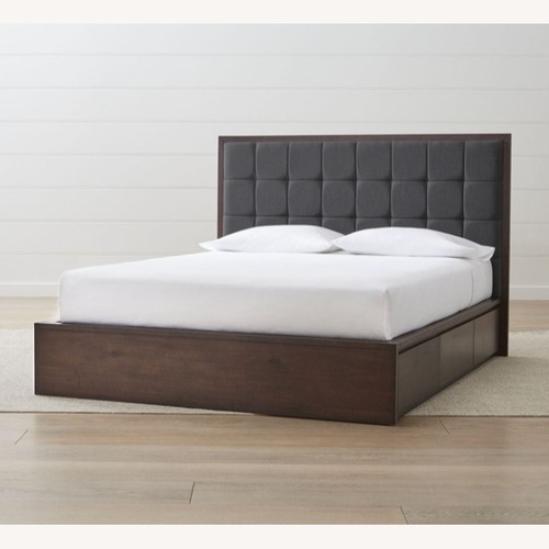 Used Crate and Barrel Hayden Smoke Queen Storage Bed for sale on AptDeco