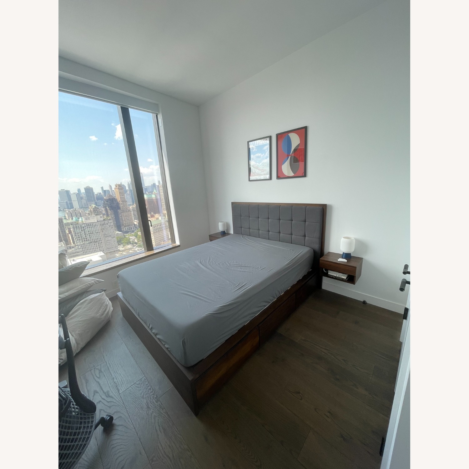 Crate and Barrel Hayden Smoke Queen Storage Bed - image-7