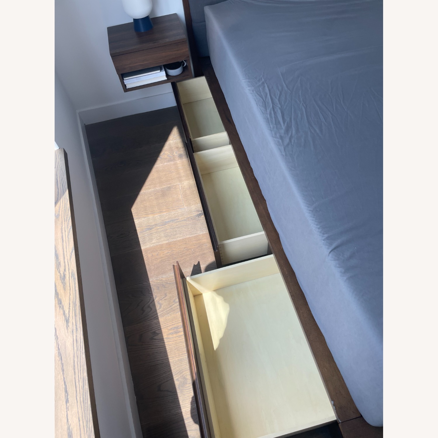 Crate and Barrel Hayden Smoke Queen Storage Bed - image-6