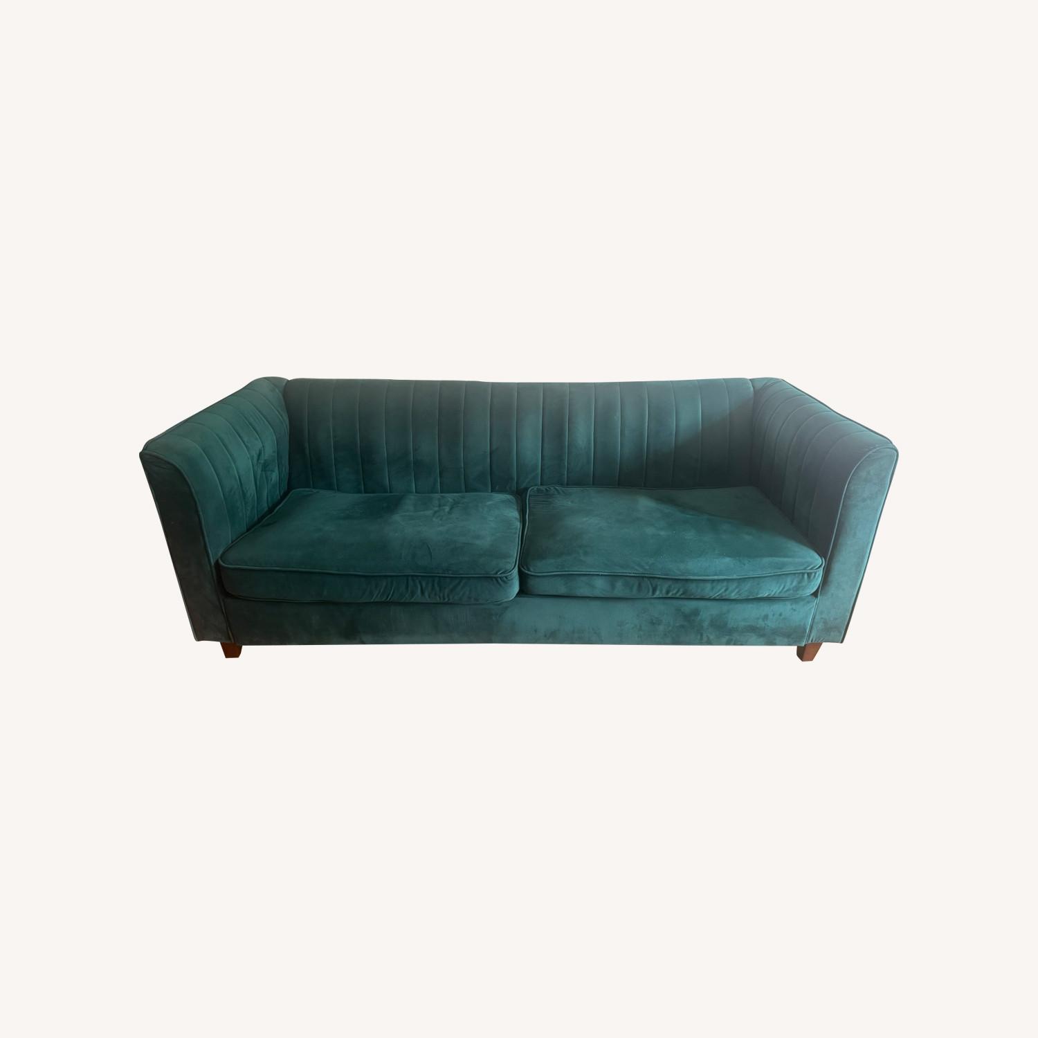 Green Velvet Sofa - image-0