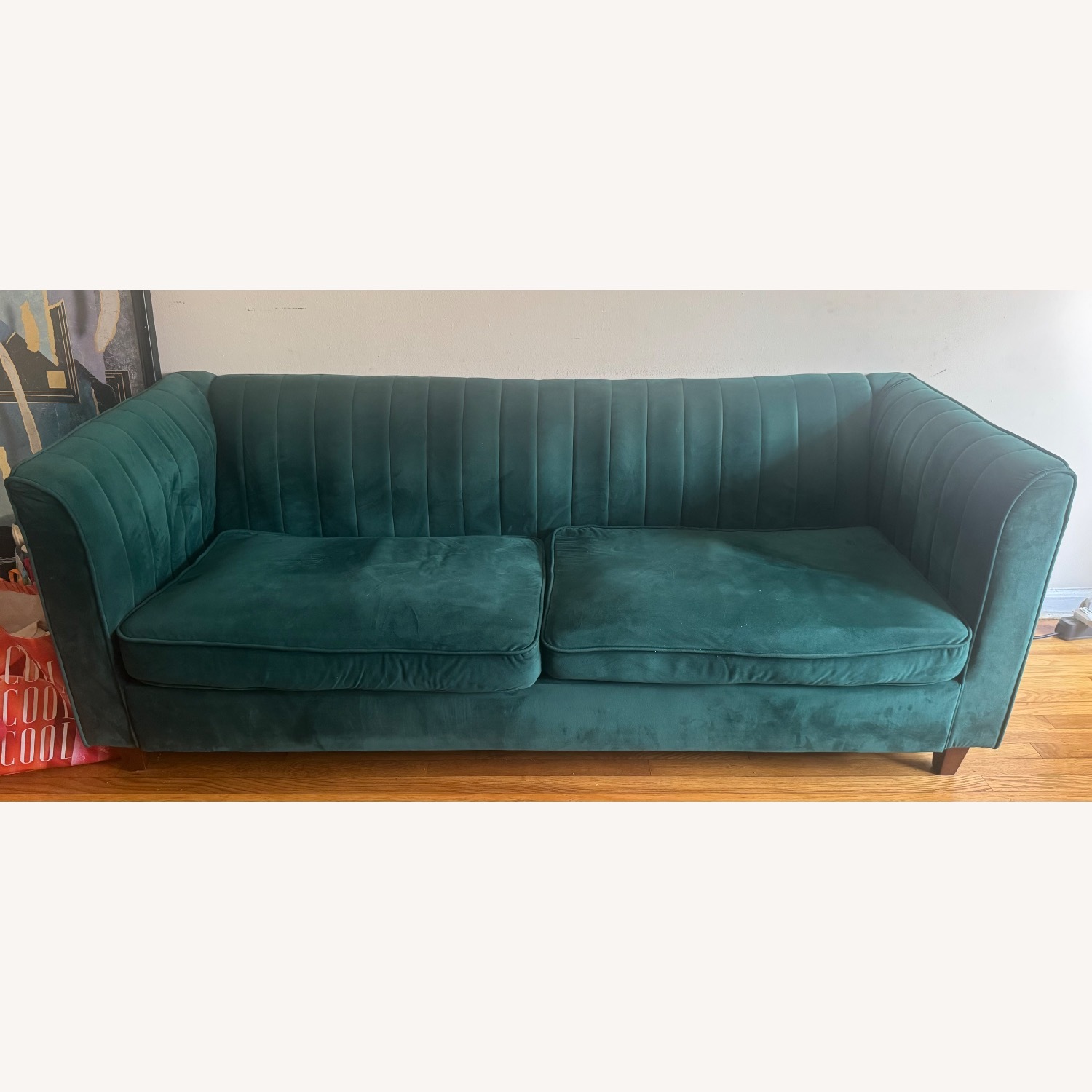 Green Velvet Sofa - image-1