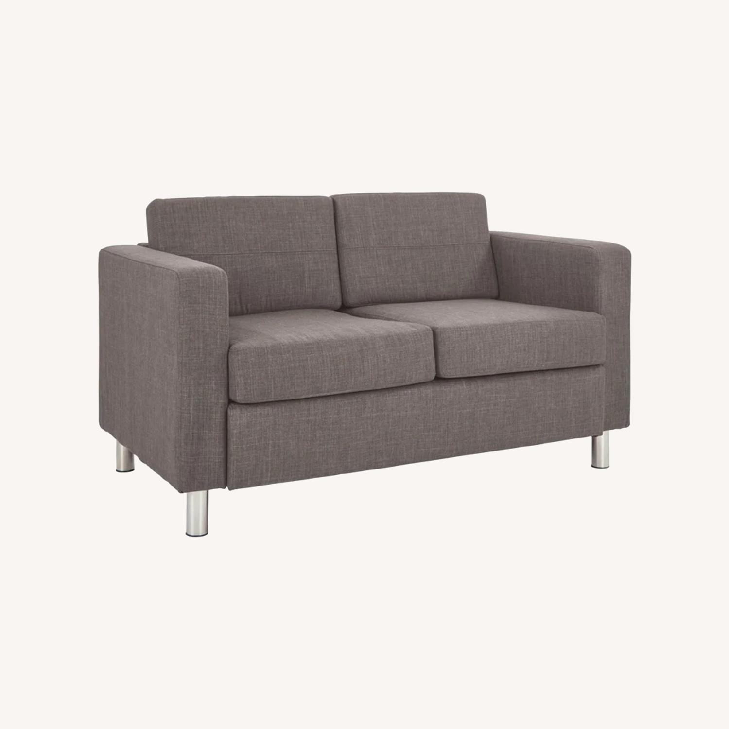 Pacific Loveseat In Cement Gray Fabric - image-0