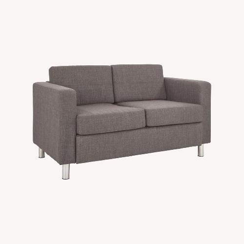 Used Pacific Loveseat In Cement Gray Fabric for sale on AptDeco