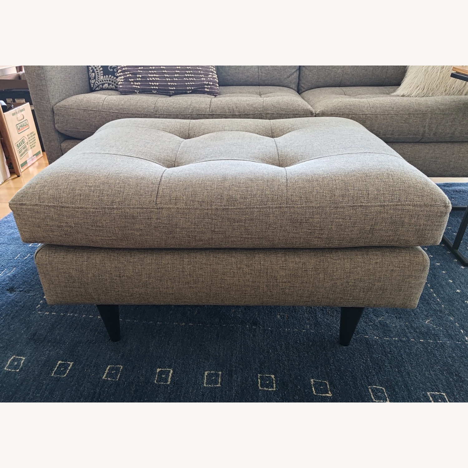 Crate & Barrel Petrie Mid Century Ottoman - image-4