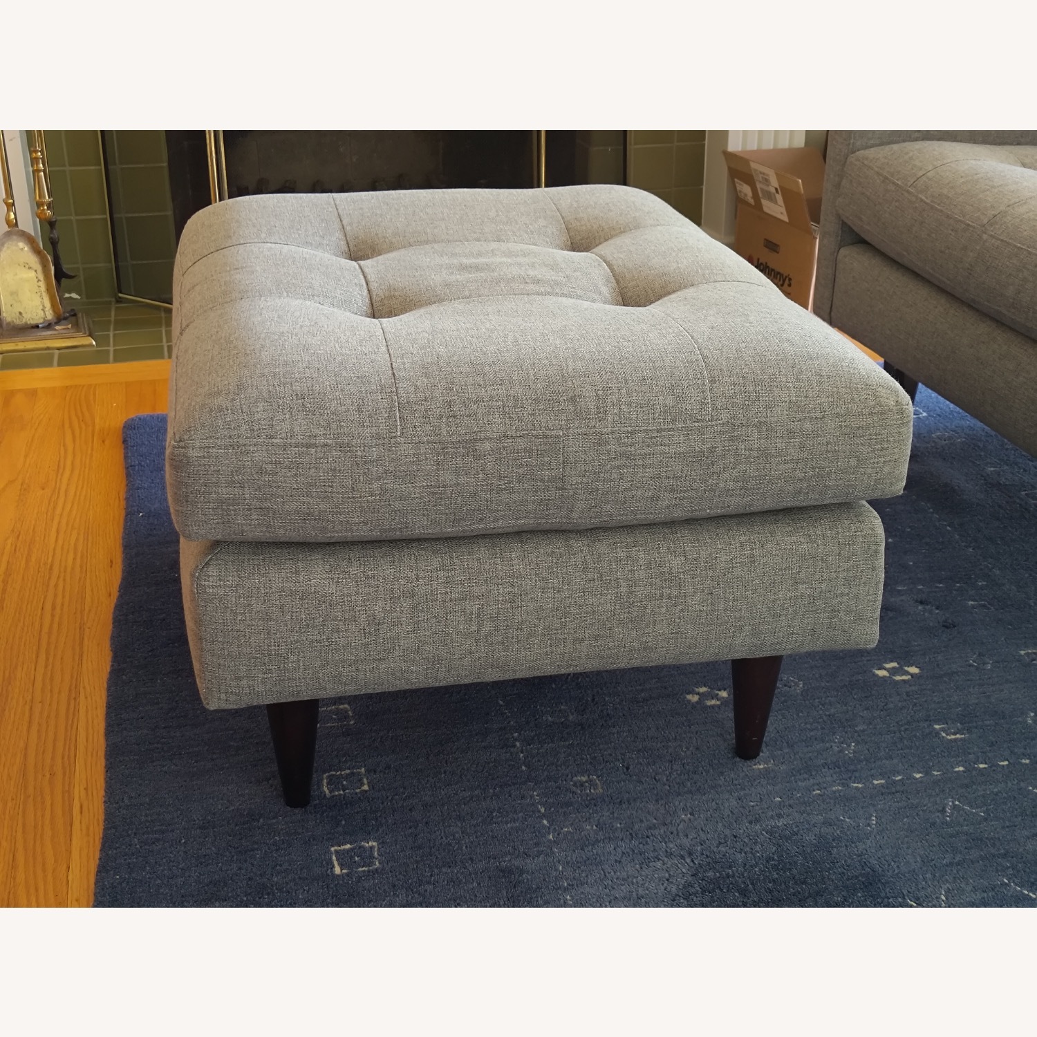 Crate & Barrel Petrie Mid Century Ottoman - image-2