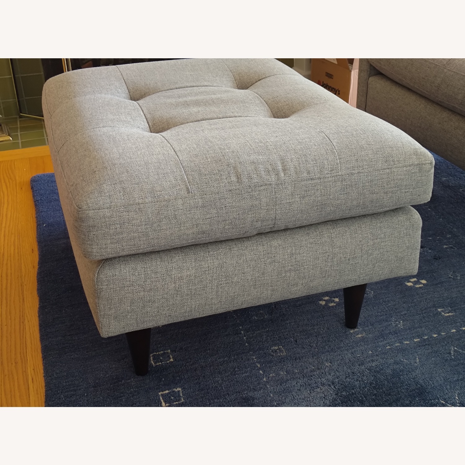 Crate & Barrel Petrie Mid Century Ottoman - image-3