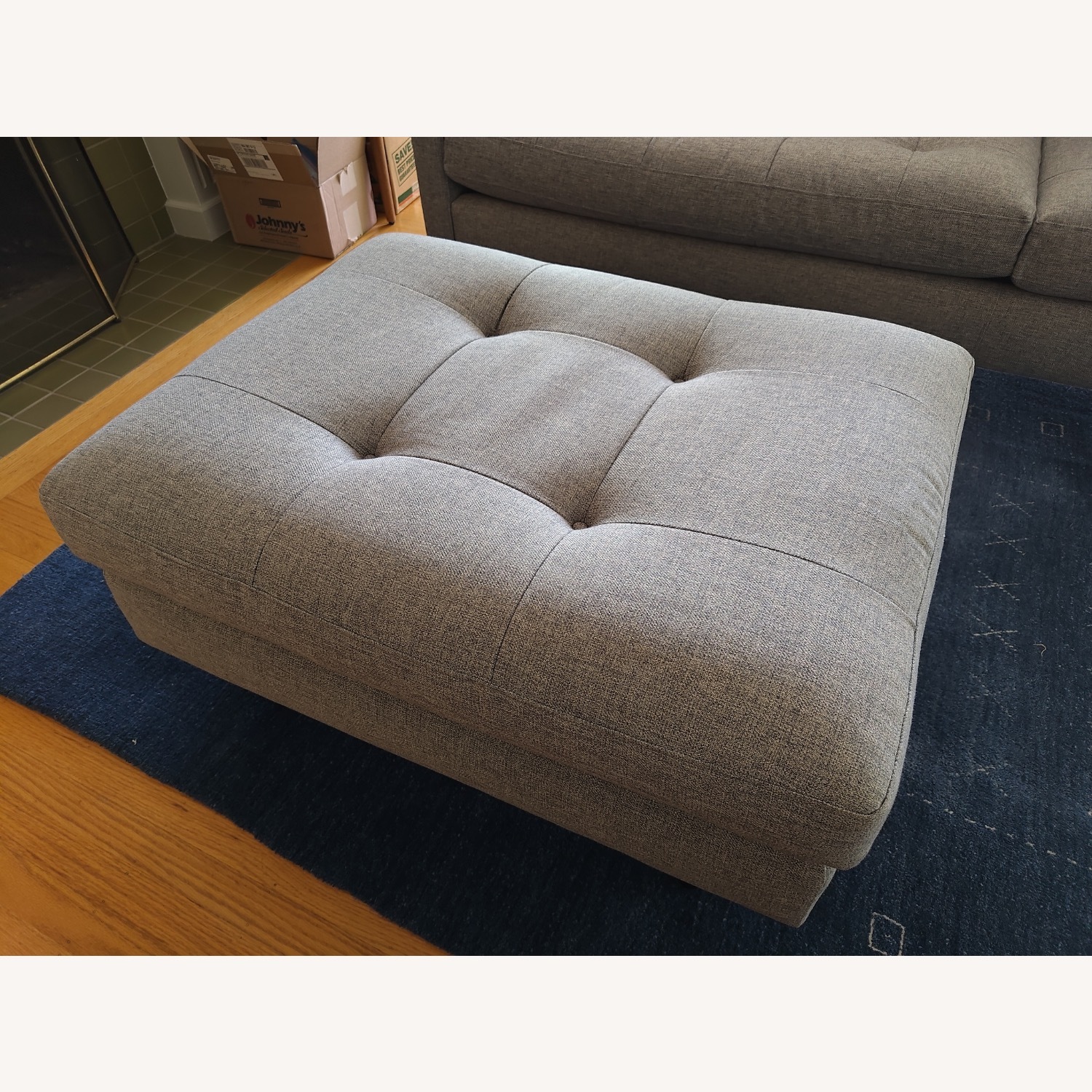 Crate & Barrel Petrie Mid Century Ottoman - image-1