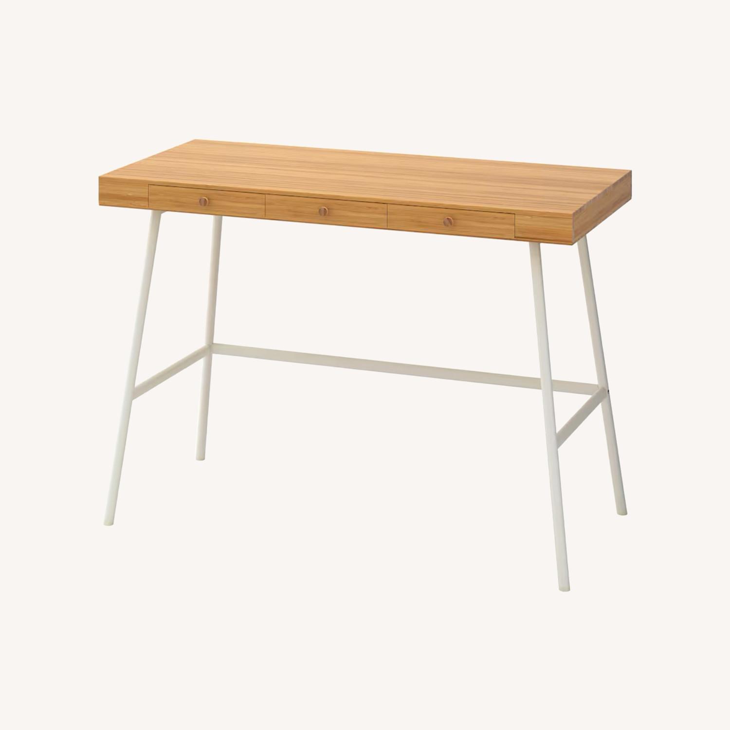 IKEA LILLASEN 机 美品 IKEA Lillasen Bamboo Desk - AptDeco
