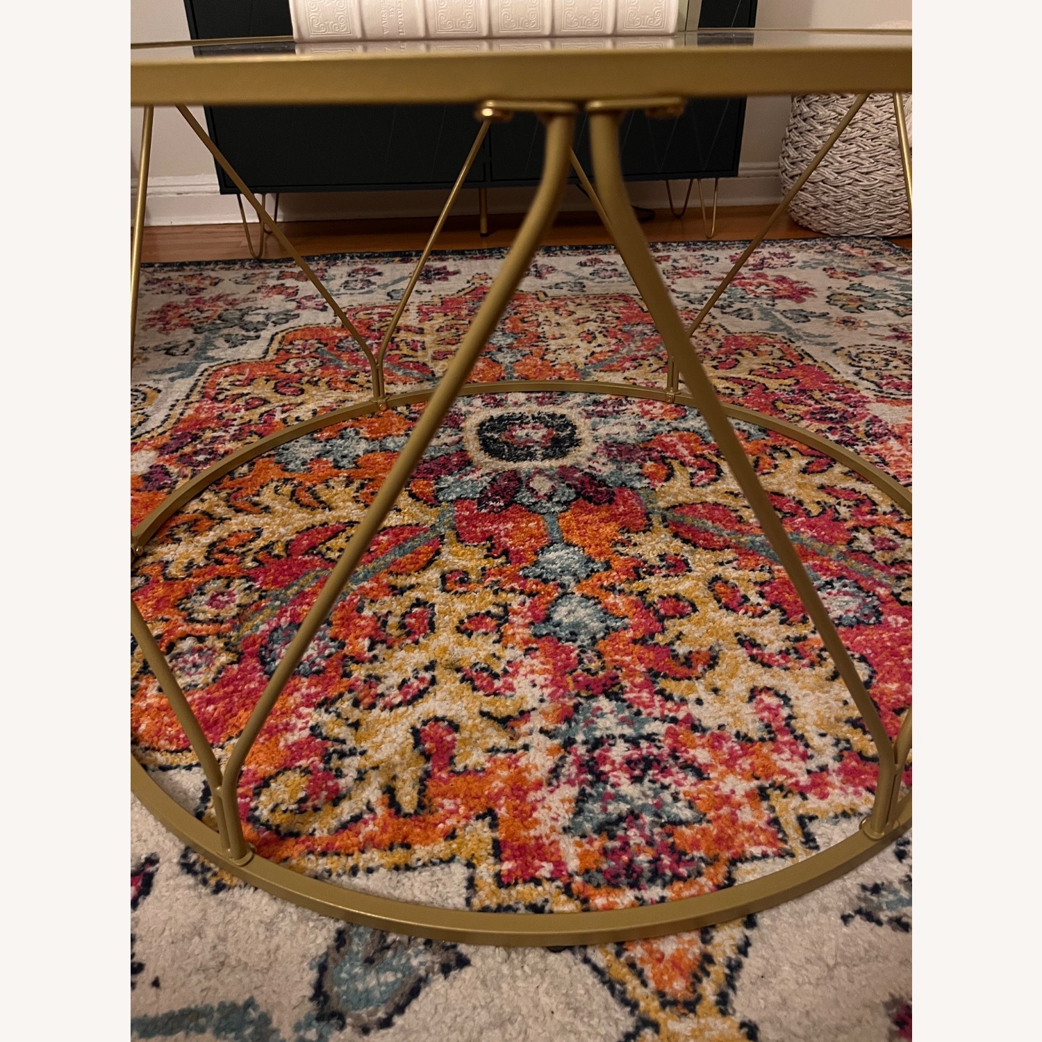 Wayfair Doynton Gold Metal Coffee Table with Glass Top - image-2