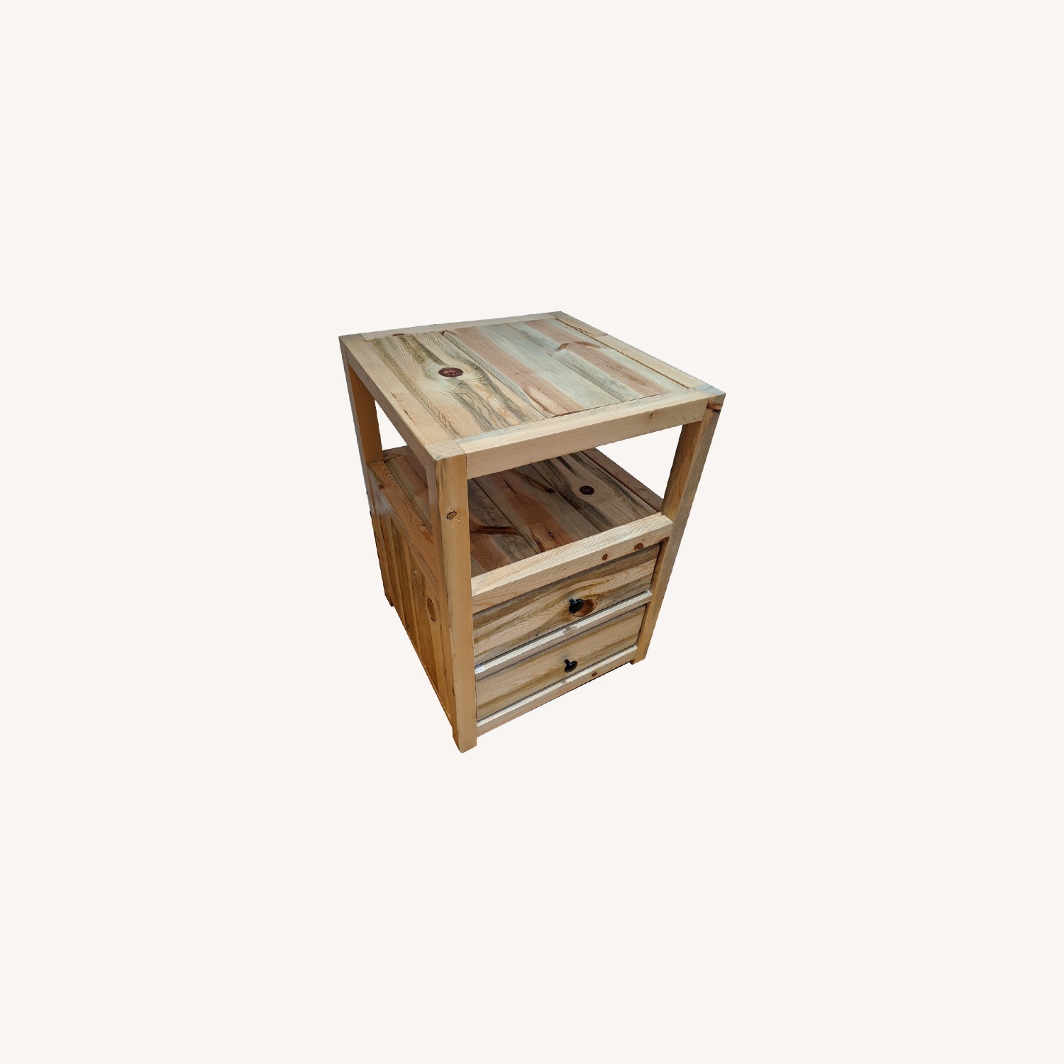 Two Reclaimed Wood Nightstands - image-0