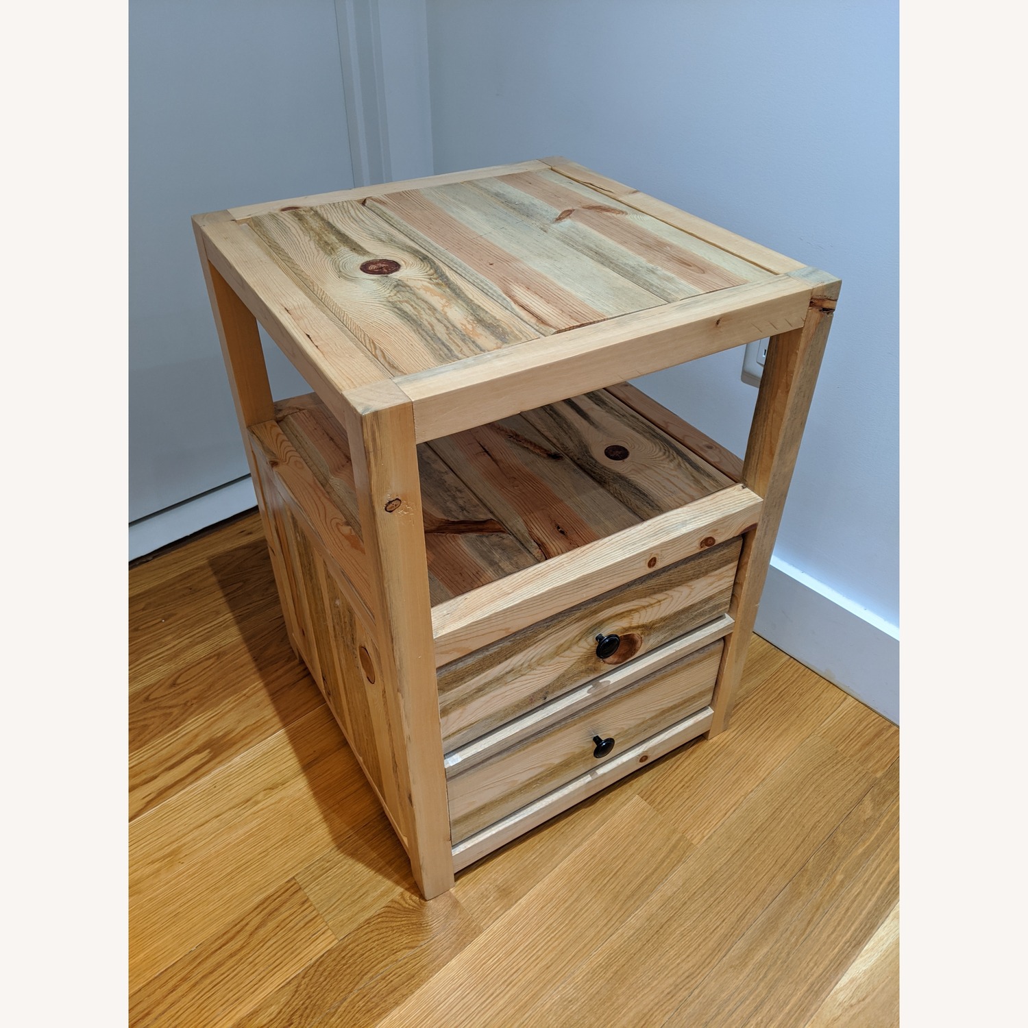 Two Reclaimed Wood Nightstands - image-1