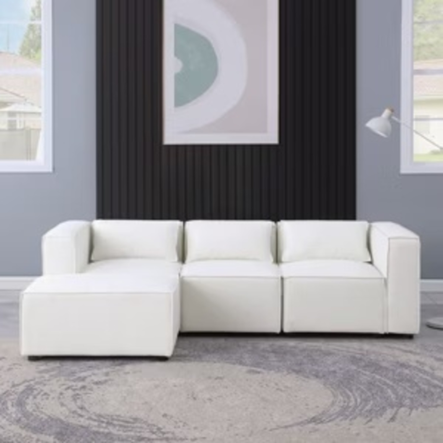 Contemporary Modern 3-Piece and Ottoman - image-4