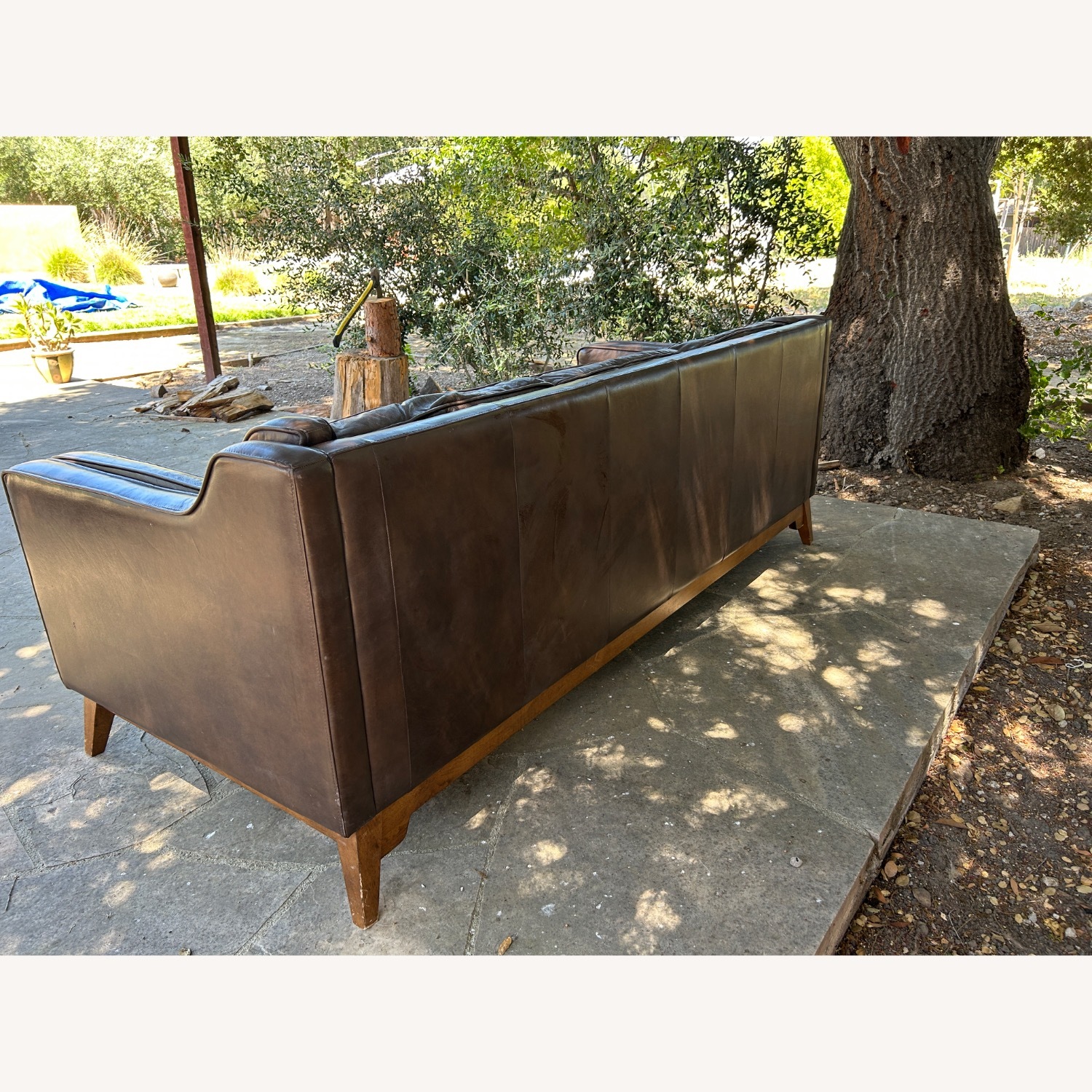 Worthington Leather Sofa  Mid Century Style Sofa - image-2