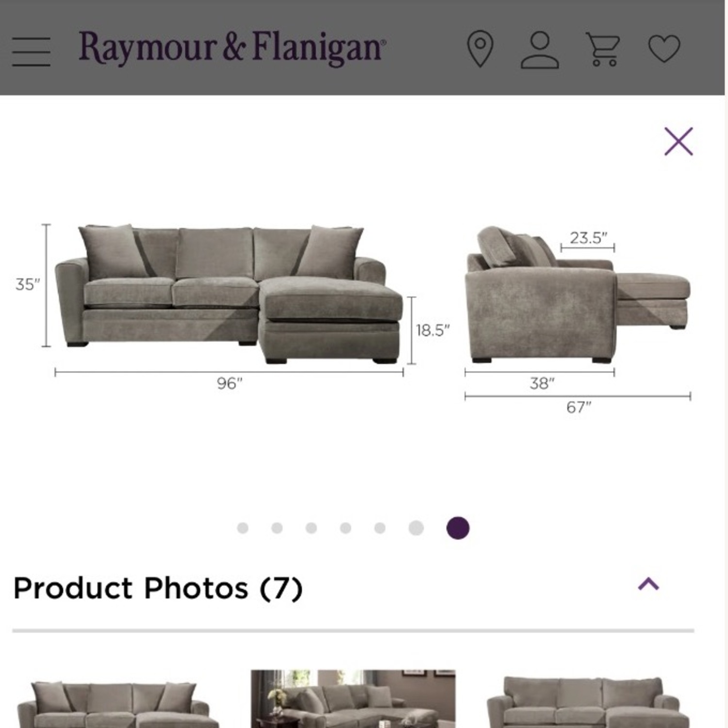 Raymour & Flanigan Artemis II Two Piece Sectional - image-4