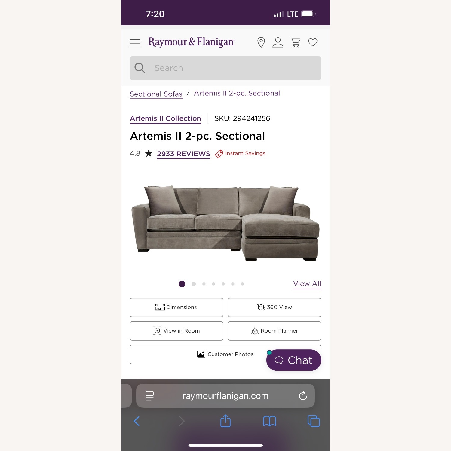 Raymour & Flanigan Artemis II Two Piece Sectional - image-3