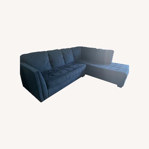 Used 110' Sofa Blue with Side Extension for sale on AptDeco