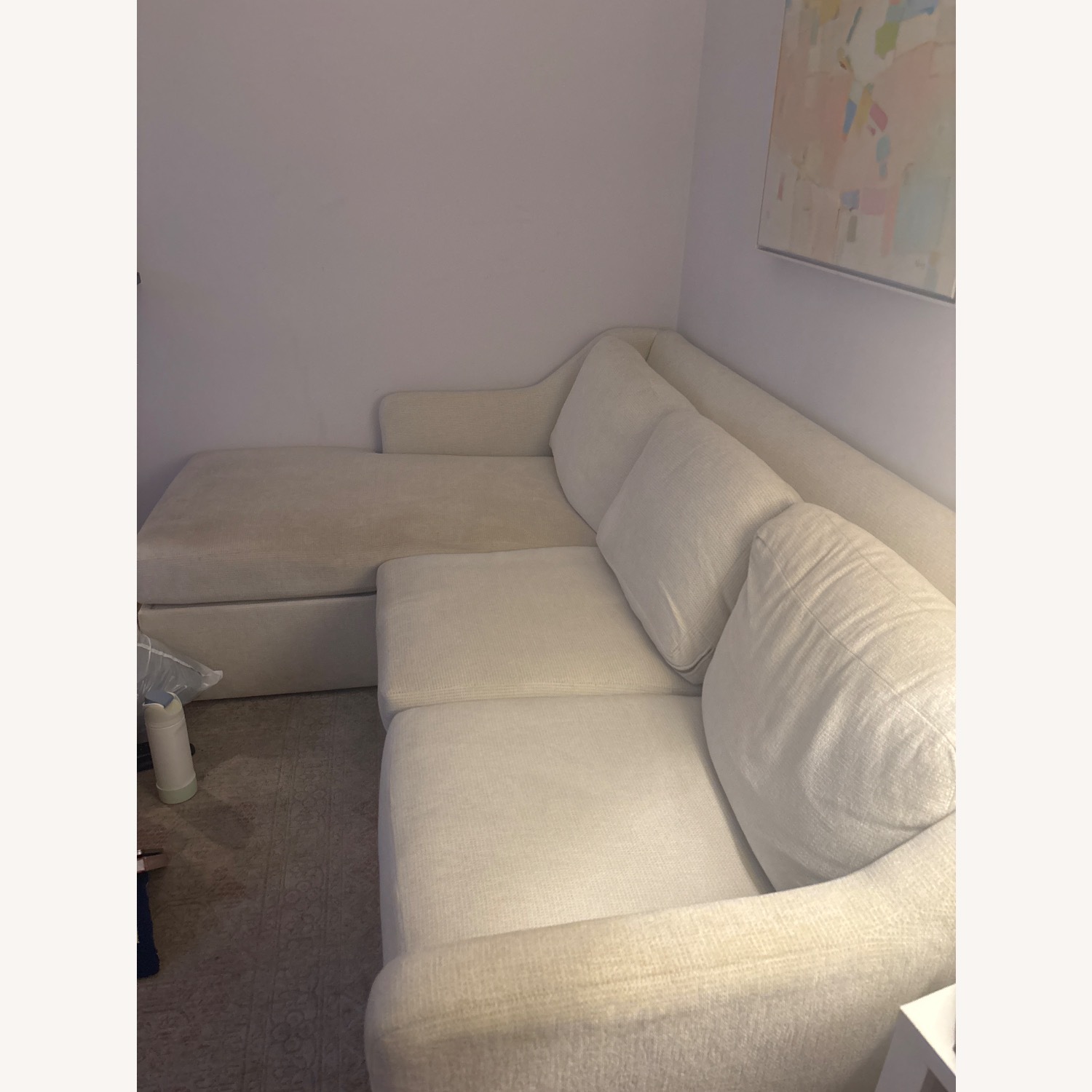 Crate & Barrel Sectional White Couch - image-2