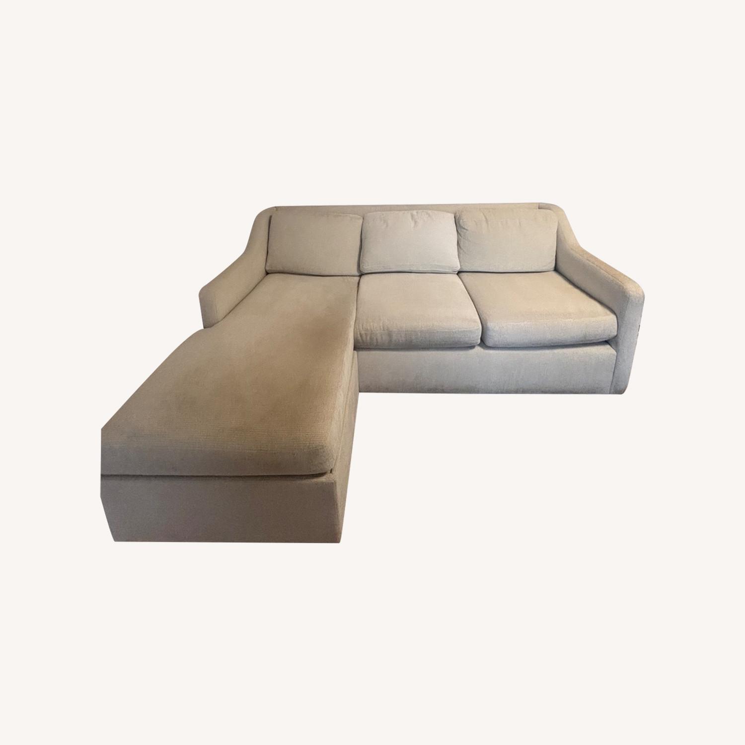 Crate & Barrel Sectional White Couch - image-0