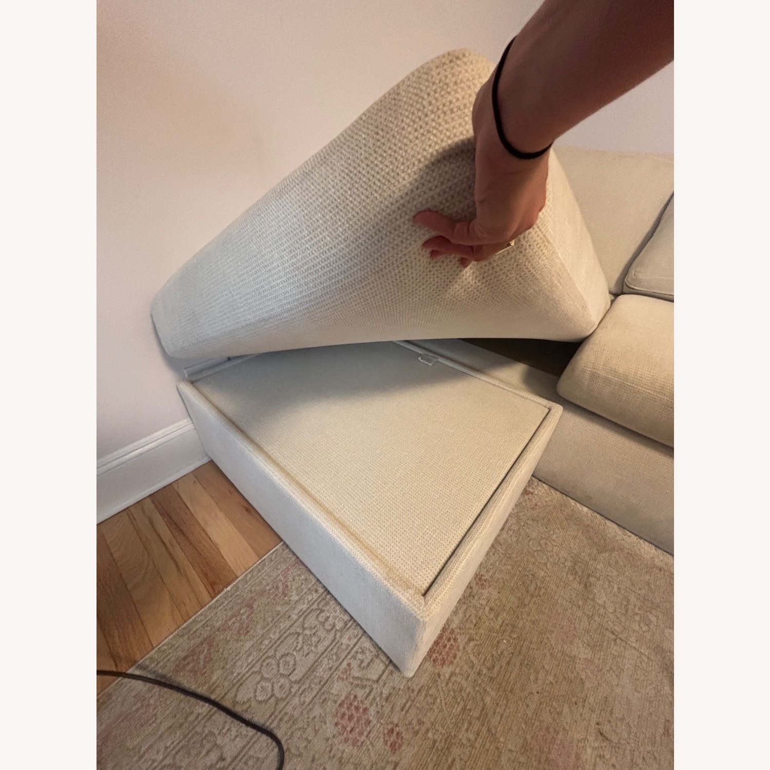 Crate & Barrel Sectional White Couch - image-3