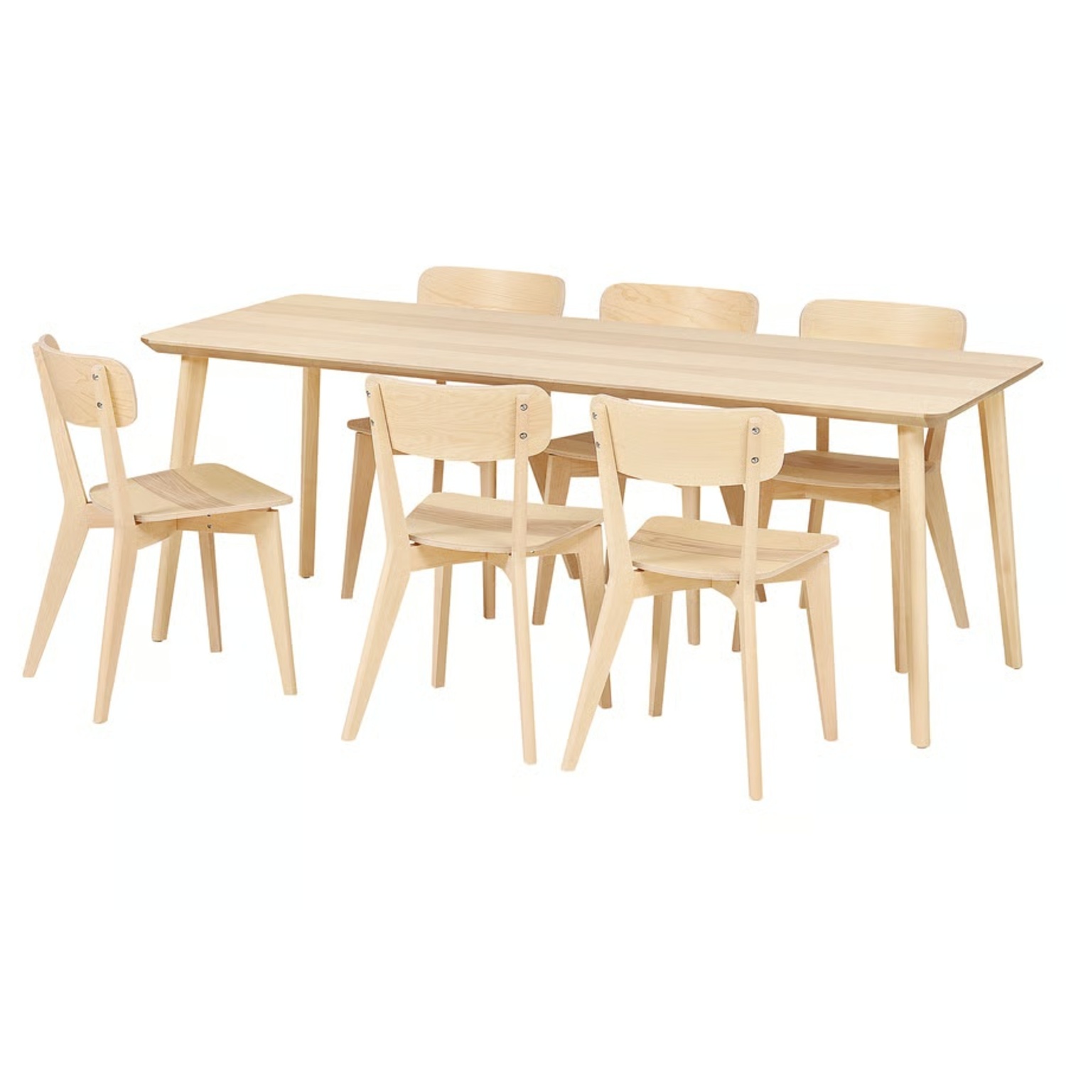 IKEA LISABO Table and 6 Chairs Ash - AptDeco