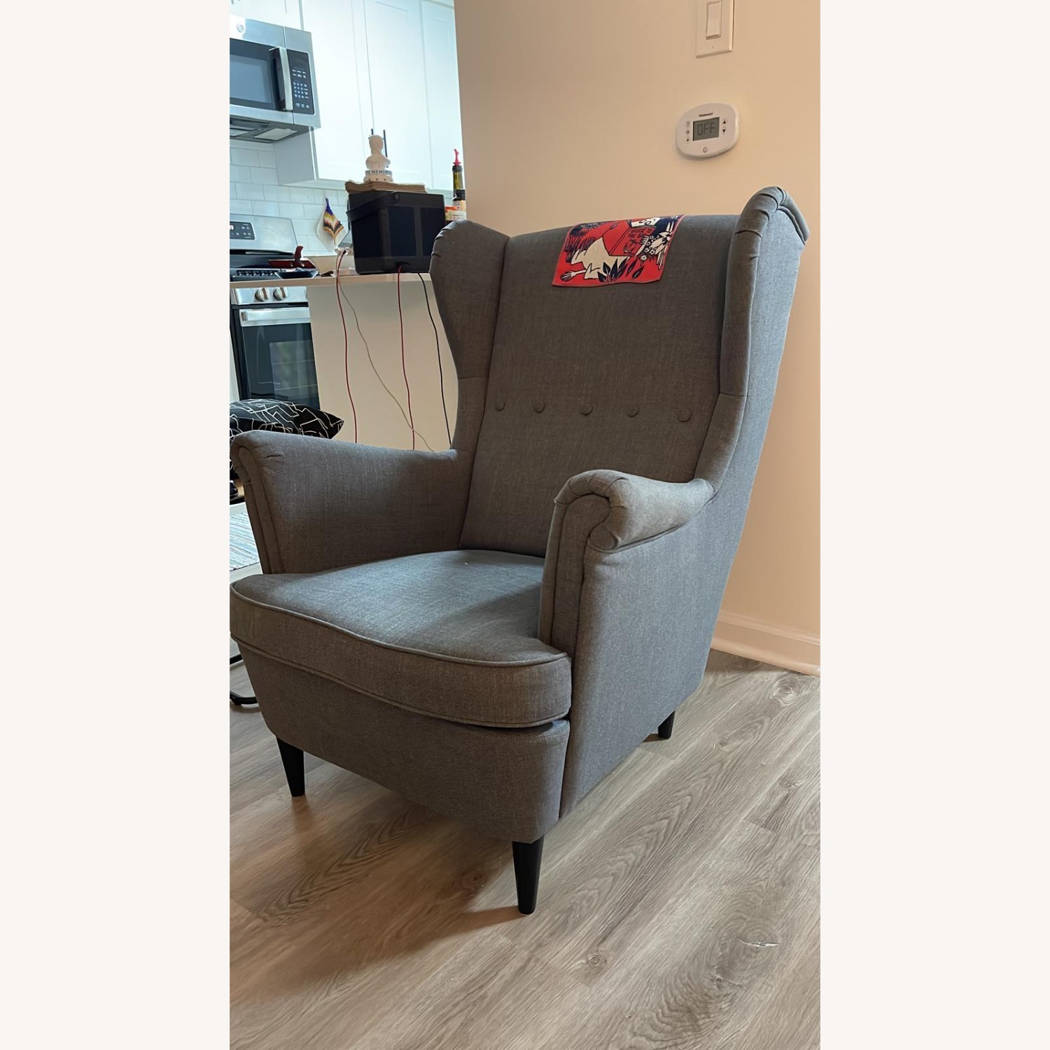 IKEA STRANDMON Wing Chair Nordvalla Dark Gray - image-1
