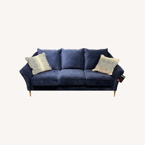 Used Navy Textured Velvet Couch for sale on AptDeco