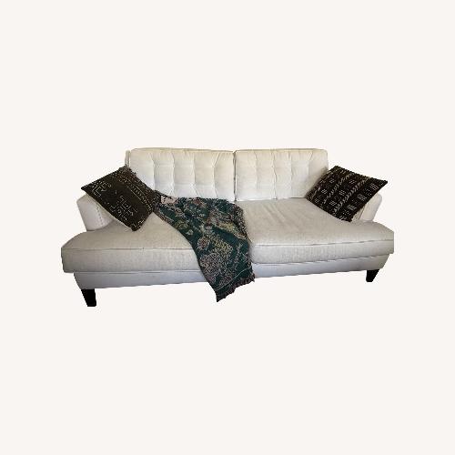 Used Living Spaces White Couch with Washable Fabric for sale on AptDeco
