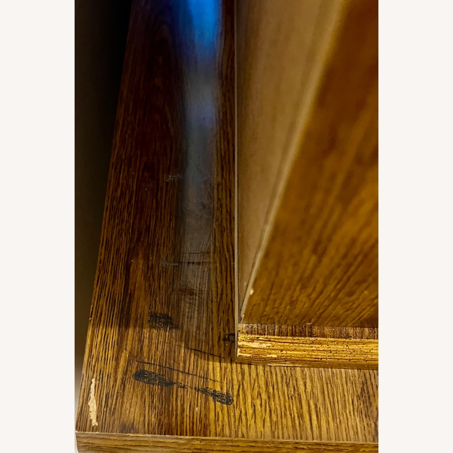 Vintage/Antique Dark Brown Wood Dresser W Mirror - image-9