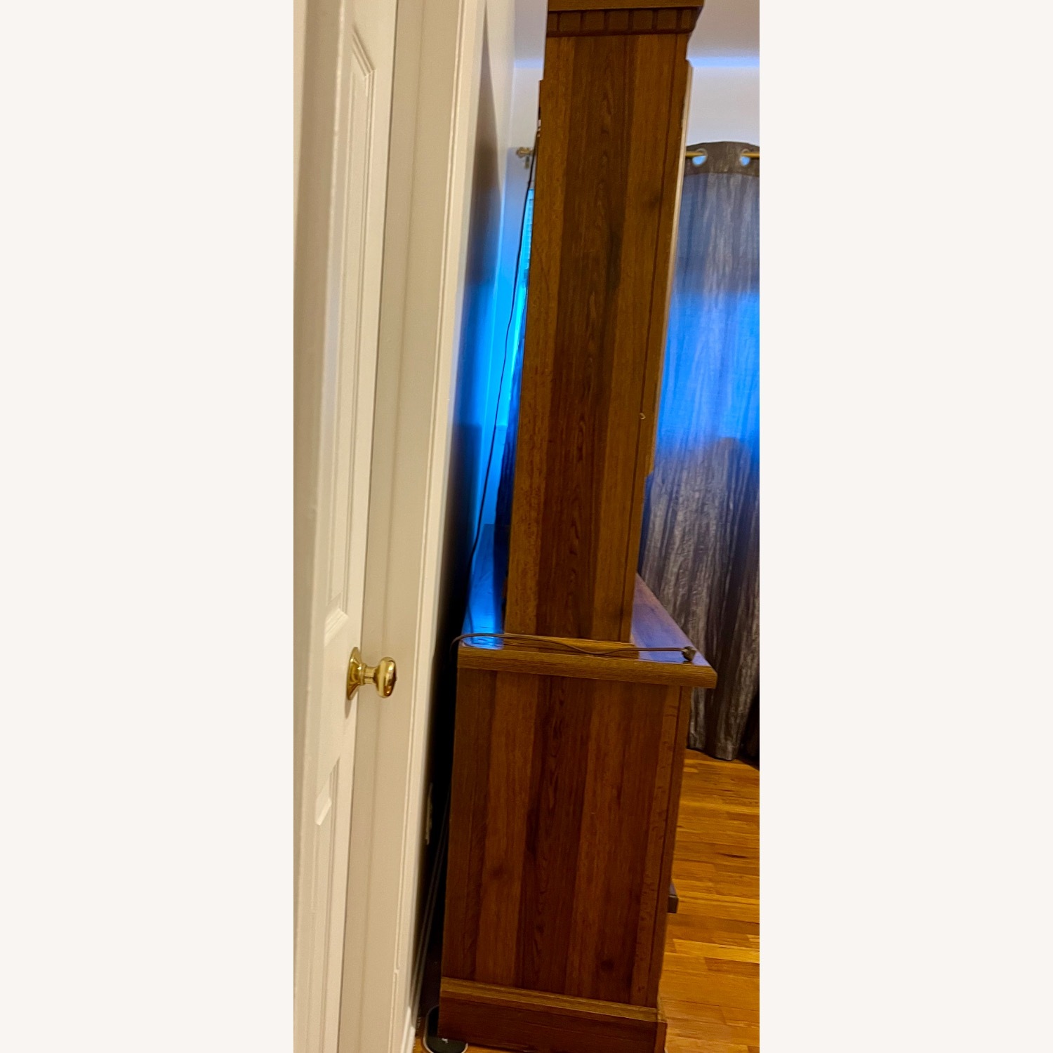 Vintage/Antique Dark Brown Wood Dresser W Mirror - image-8