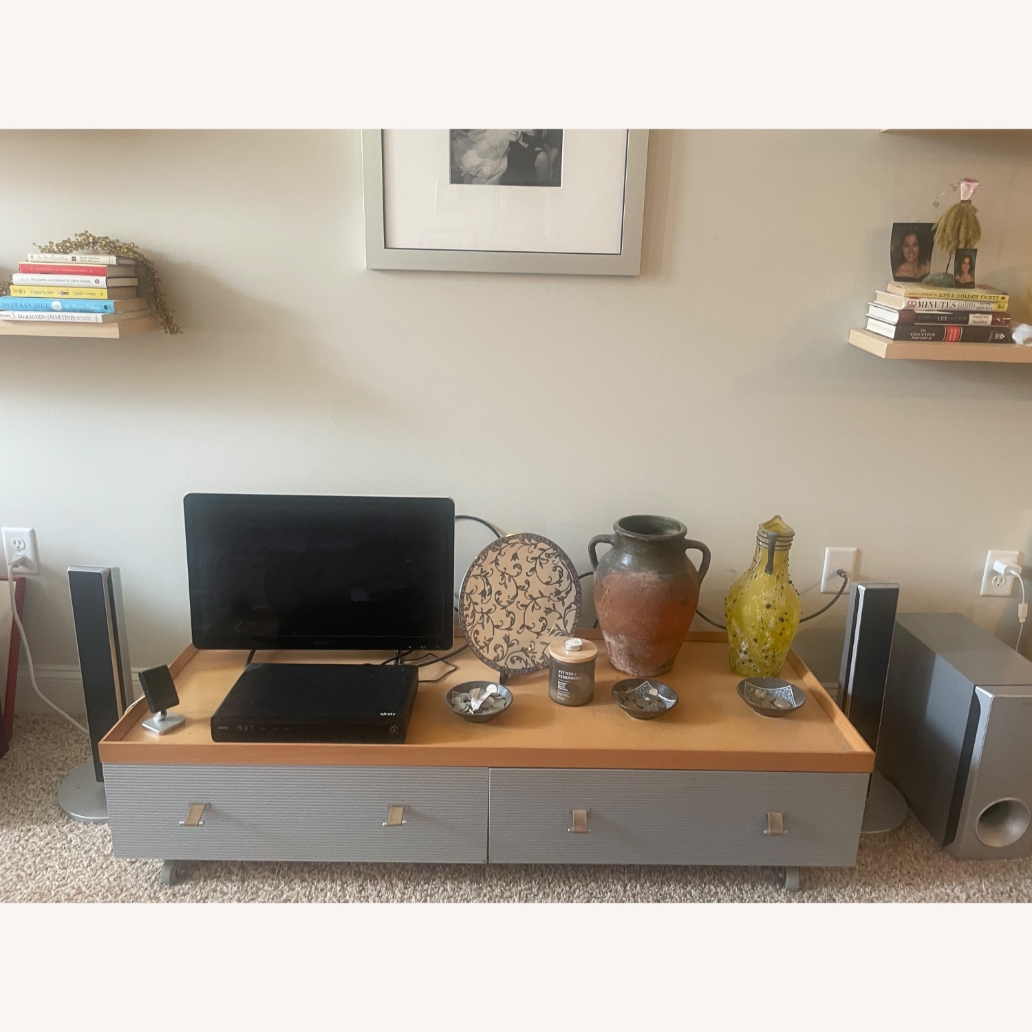 Ligne Roset Peter Maly Media Table Natural Wood & Aluminum - image-1