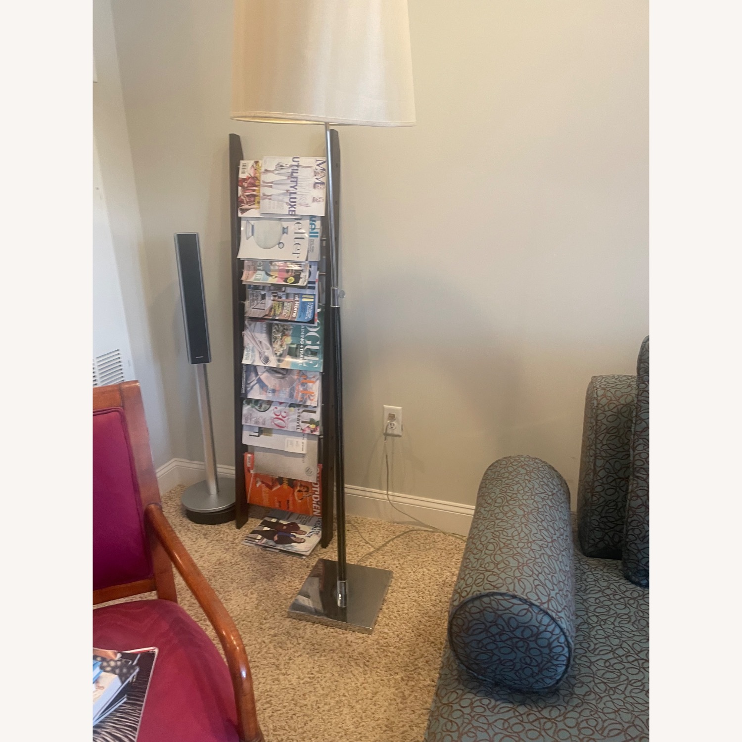 Modern Floor Lamp With Leather Stem - image-2