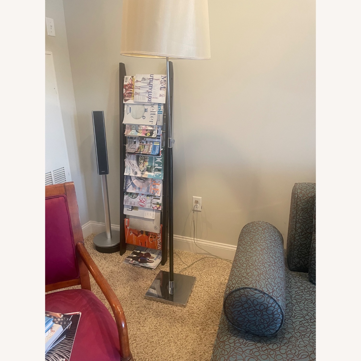 Modern Floor Lamp With Leather Stem - image-1