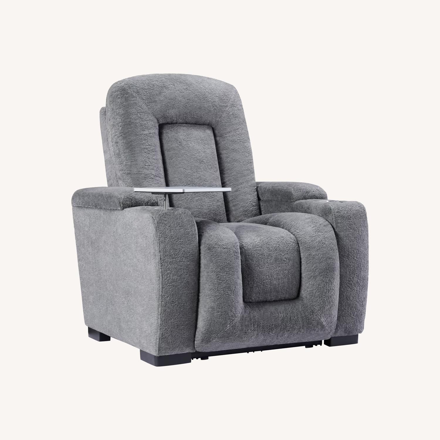 Rory Charcoal Dual Recliner Chair - image-0