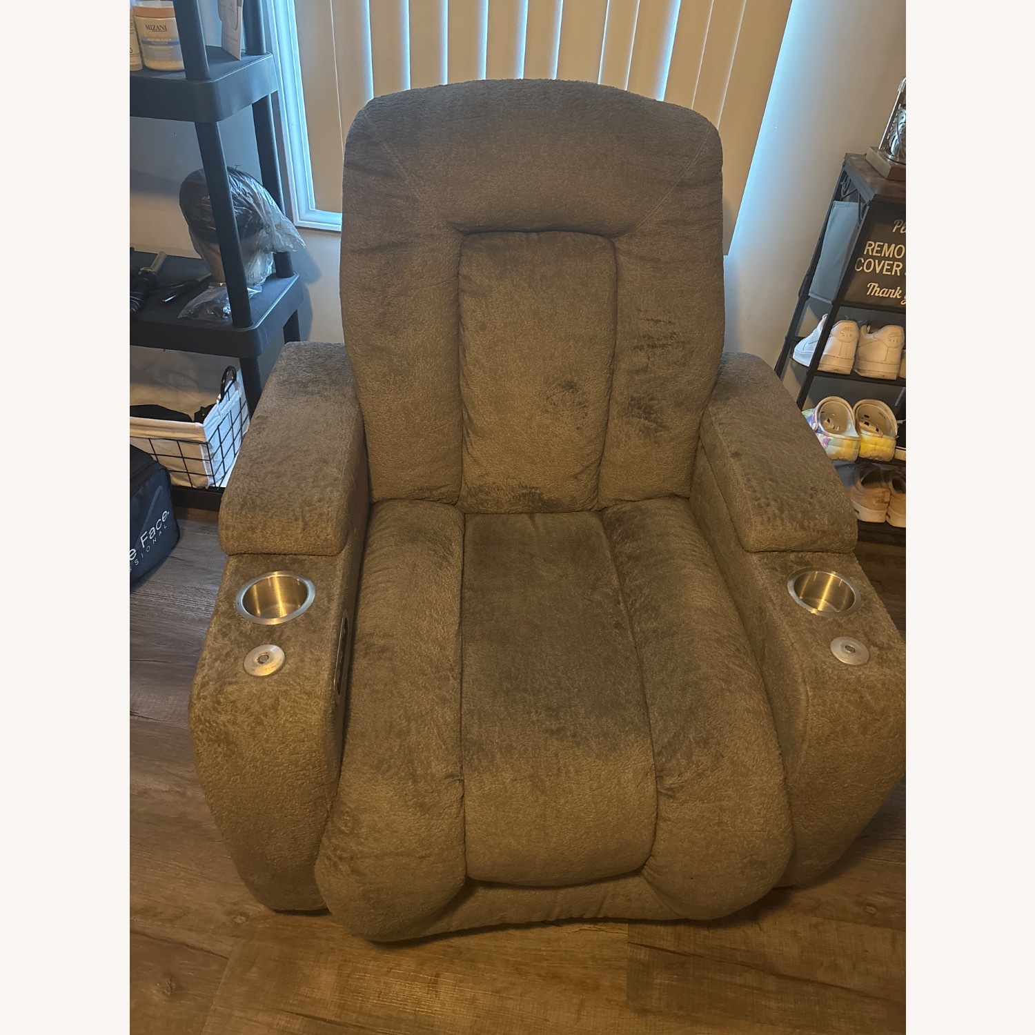 Rory Charcoal Dual Recliner Chair - image-1