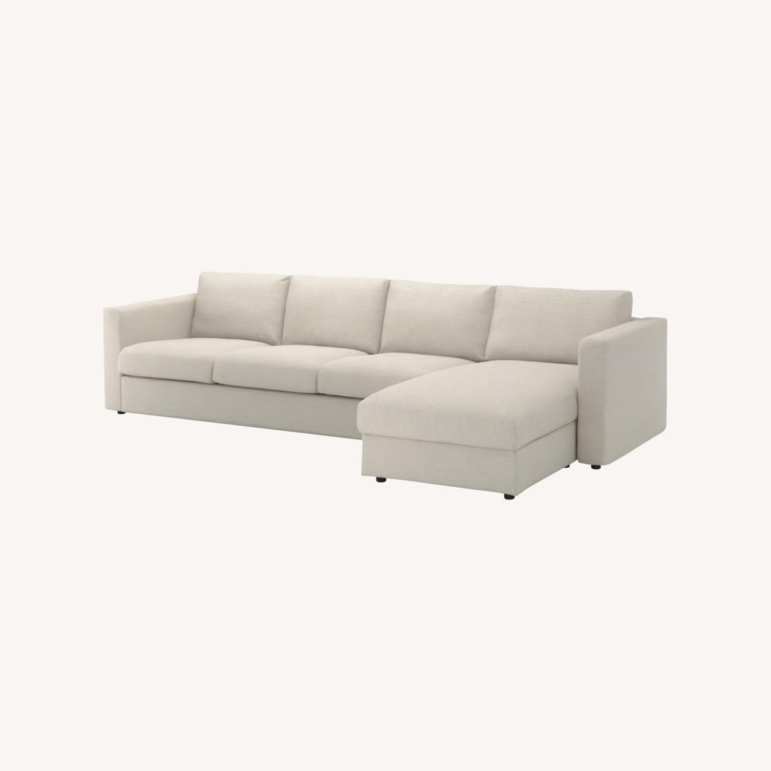 FINNALA Sectional, 4-seat, with chaise/Gunnared beige - image-0