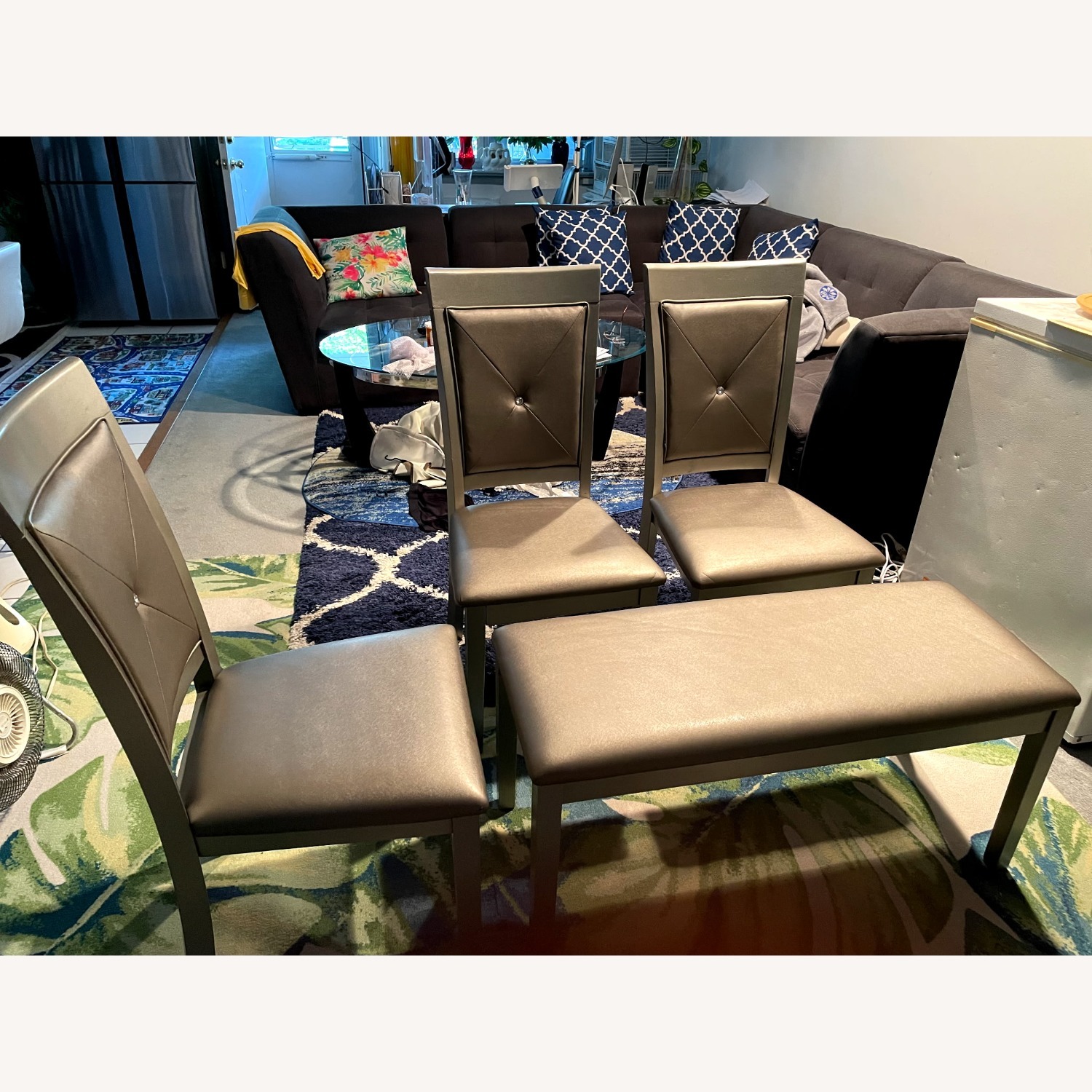 Dining Table With Bench and 3 Chairs - image-3