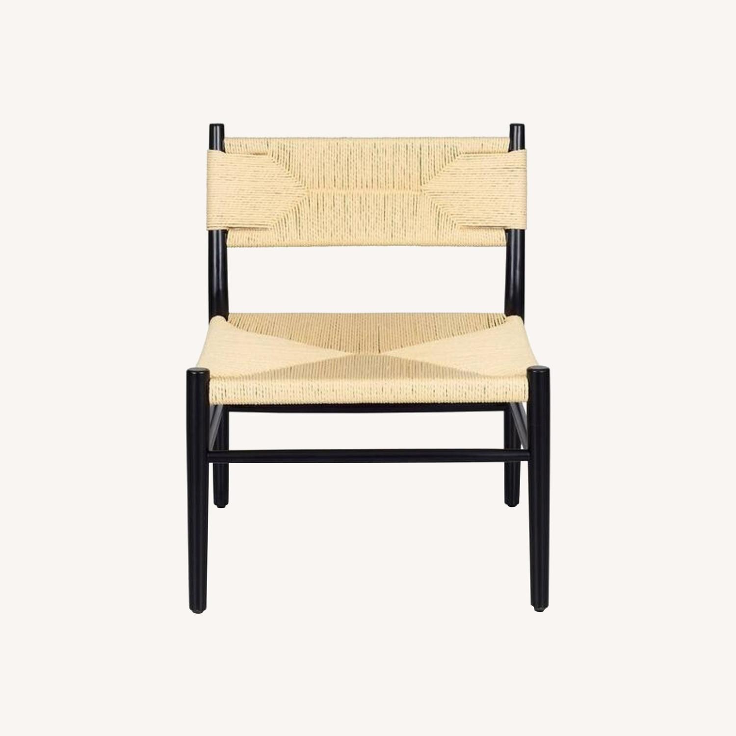 Poly and Bark Corden Weave Lounge Chair in Black - AptDeco