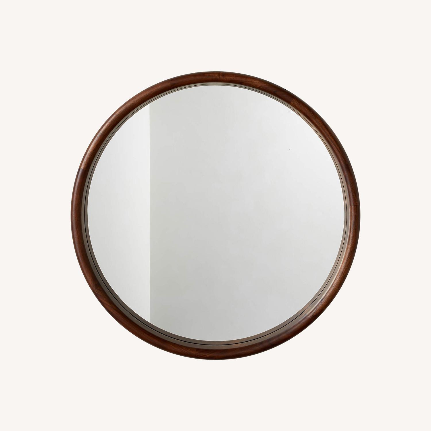 CB2 Saone Acacia Wood Round Wall Mirror 36" - image-0